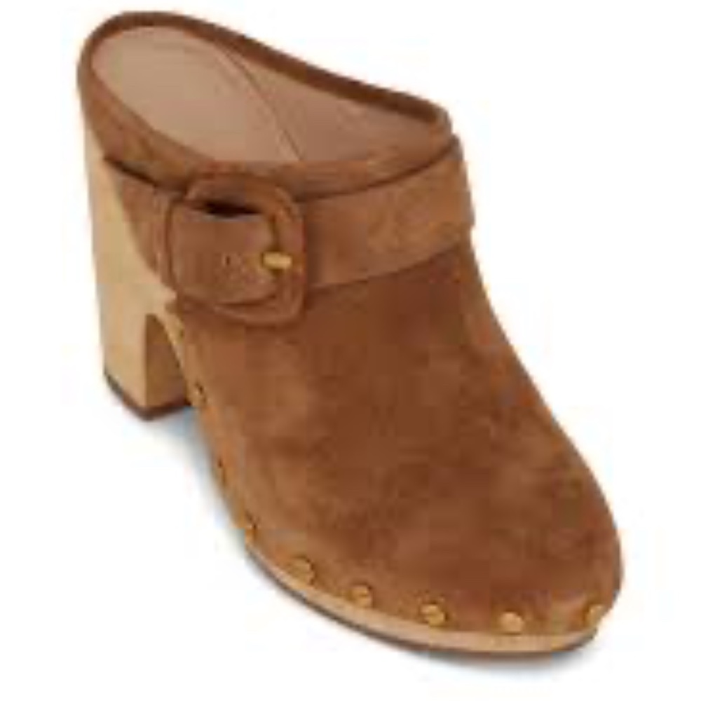 Veronica Beard Dacey Suede Clogs, Size 10, Pecan, NWOT